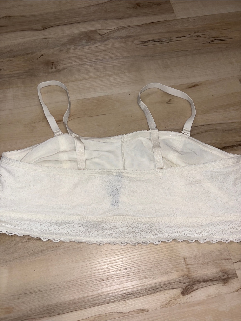 Torrid White 4-Way Stretch Lace Bandeau Bralette Size 3 / 3X neutral comfy - Picture 7 of 9